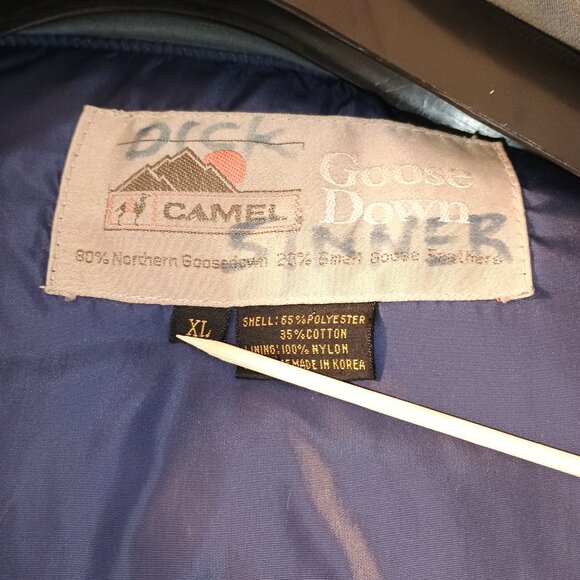 Camel Men's XL Puffy Hoodie Heavy Winter Coat Goose Down Full Zip Parka Coziest - Picture 13 of 13